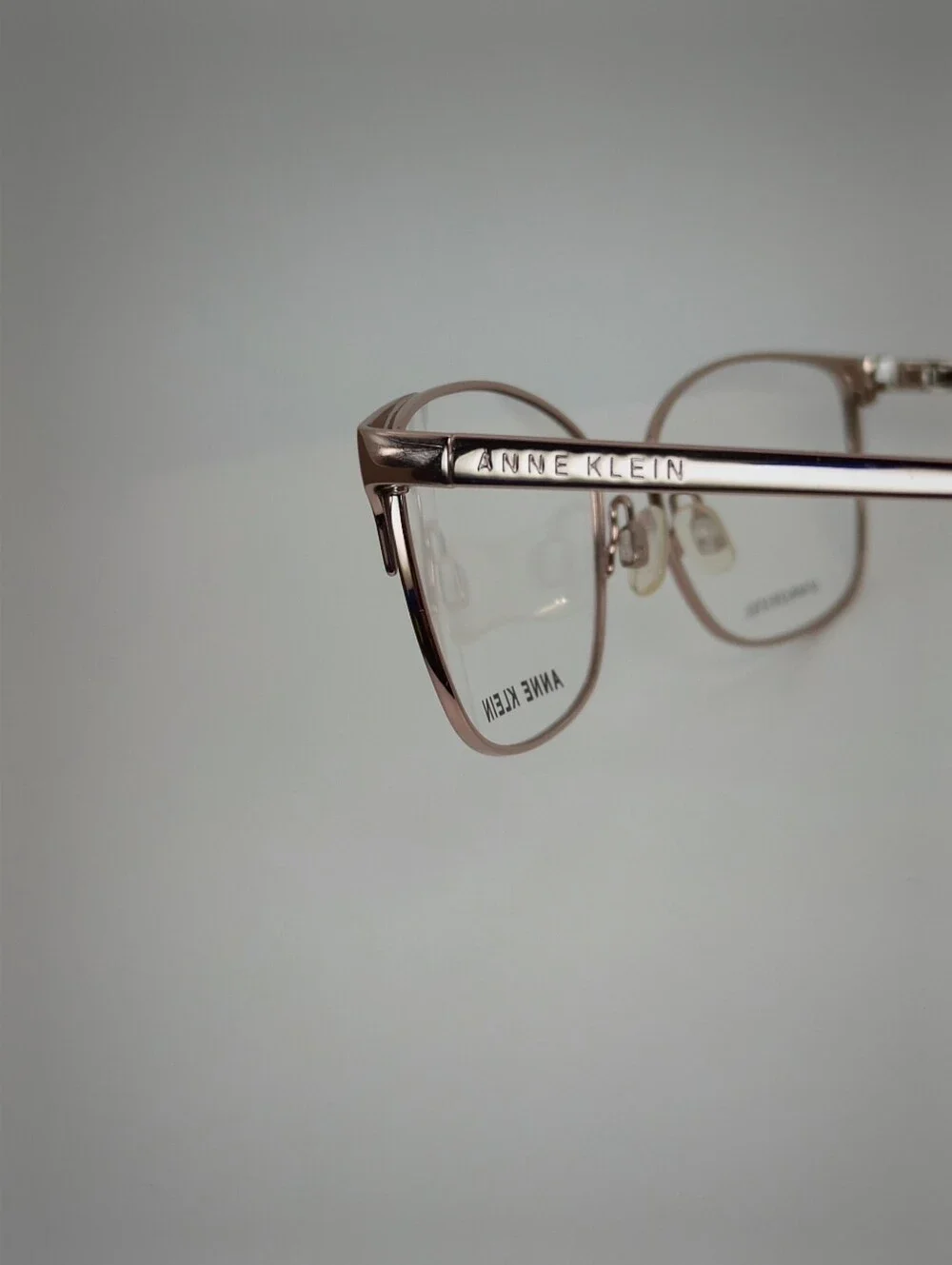 Anne Klein AK 5053. Rose Gold Cat-Eye Stainless Steel Glasses.